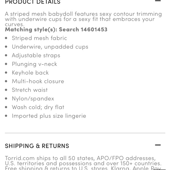 NWT Torrid Black Striped Mesh Babydoll 4x - Picture 4 of 9